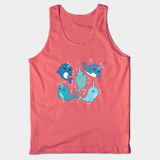 Happy Narwhals Tank Top by MariBiscuits